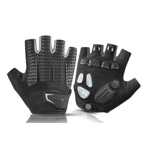 XNASU Halbfinger-Anti-Rutsch-Gel-Pad, Atmungsaktive Motorrad-MTB-Rennrad-Handschuhe(1,M) von XNASU