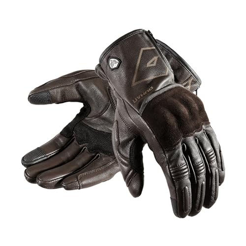 XNASU Motorrad-Lederhandschuhe, Verschleißfest, Für Moto-Rennen, Atmungsaktiv, Fahrradfahren(Brown,L) von XNASU