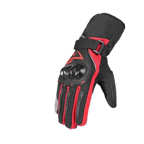 XNASU Motorrad Winter Touchscreen Reiten Motocross Bike Outdoor Sport Skifahren Warme Handschuhe(Red,L) von XNASU