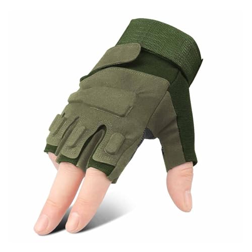 XNASU Outdoor-Sporthandschuhe Sommer Fingerlose Reithandschuhe Verstellbare Handschutzhandschuhe(Grün,S) von XNASU