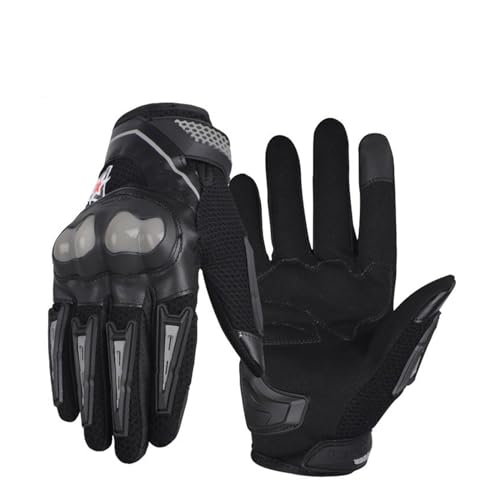 XNASU Sommer Atmungsaktive Männer Motocross Motorrad Handschuhe Touchscreen Outdoor Fahrrad Fahren Handschuhe(Schwarz,L) von XNASU