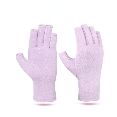 XNASU Winter Kompression Rehabilitation Fingerlose Anti Arthritis Therapie Handschuhe Handgelenk Unterstützung Armband(Purple,L) von XNASU