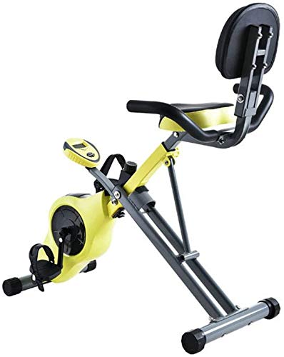 Heimtrainer für den Heimgebrauch, Home-Office-Fitness, zusammenklappbar, magnetisch gesteuert, rotierendes Spinning-Fahrrad, multifunktional, faul (Yellow) von XNYXLPP