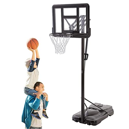 Outdoor-Basketballständer 2,3–3,05 m verstellbar | Abnehmbarer Basketballständer mit Rollen | Schulspiel Basketball von XNYXLPP