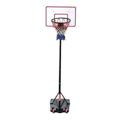 Tragbarer Basketballständer für Kinder, höhenverstellbarer Basketballkorb, 160–215 cm, Rückwand, Netzkorb, Set mit Rädern für den Außenbereich (One Color White) von XNYXLPP