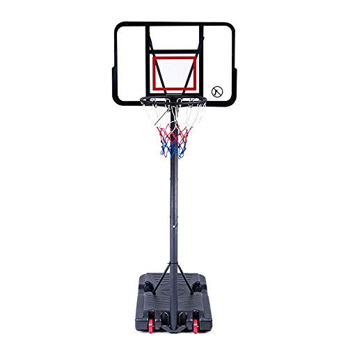 Tragbarer Basketballständer für Kinder, höhenverstellbarer Basketballkorb, 190–305 cm, Rückwand, Netzkorb, Set mit Rädern, Outdoor-Sport von XNYXLPP