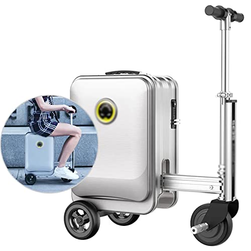 XNYXLPP Reitkoffer, 20-Zoll-Elektrogepäck, Travel Boarding Smart Box, 20 l großes Fassungsvermögen, TSA-Zahlenschloss, für Erwachsene (Silver) von XNYXLPP