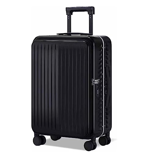 XNYXLPP Tragbarer Koffer, Koffer mit Rollen, großes Fassungsvermögen, Bordgepäck, Abnehmbarer Koffer im Seitentaschen-Design (Black 20 inches) von XNYXLPP
