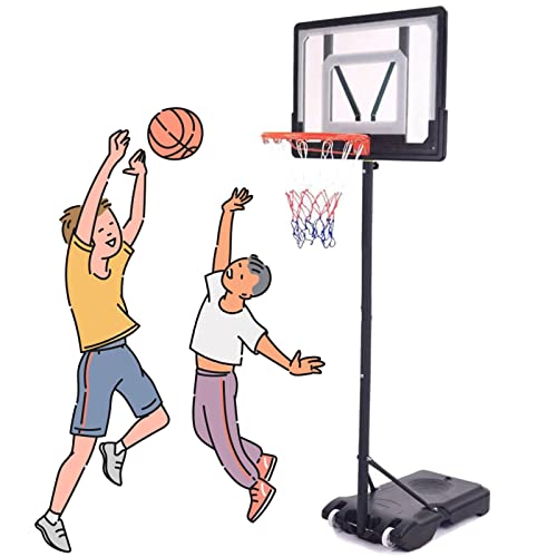 Basketballkorb im Boden, verstellbare Basketballkörbe für den Außenbereich, tragbares Profi-Basketballtor mit 2 Rädern und befüllbarer Basis von XNZJHPP