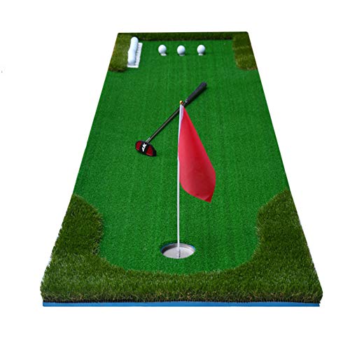 Putting-Green-Matte mit 6 Bällen, professionelle Golf-Putting-Matte, tragbare Golf-Übungs-Trainingsausrüstung für den Innenbereich (C 75x300cm) von XNZJHPP