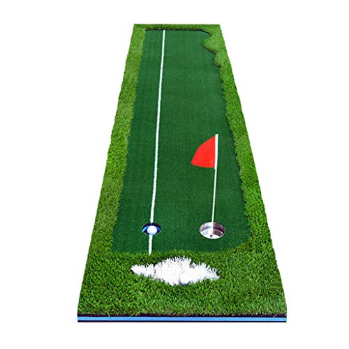 Train Equipment Golf-Putting-Matte, Golf-Zugmatte für drinnen/draußen, professionelle Golf-Übungsmatte mit 2 Löchern für Sport im Freien (300×75cm) von XNZJHPP