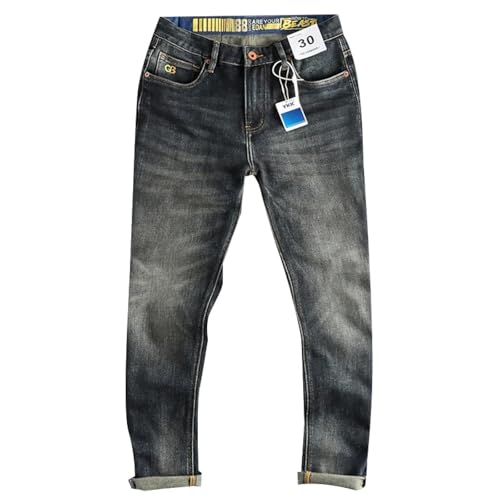 XOJSSLKX Jeans Herren Hose Jeanshose Jeans Für Männer Gewaschen Gerade Hose Herrenhose 36 Vintageblau von XOJSSLKX