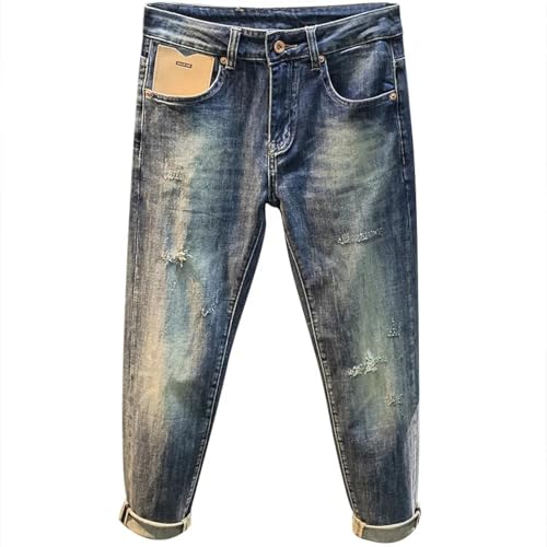 XOJSSLKX Jeans Herren Hose Jeanshose Jeans Herren Blau Hose 31 Retroblue von XOJSSLKX