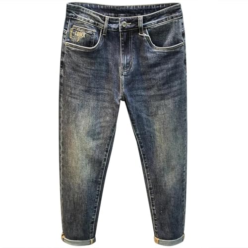 XOJSSLKX Jeans Herren Hose Jeanshose Jeans Herren Gerade Geschnittene Hose Größe 33Geeignet Fürweig Blau (It5195) von XOJSSLKX