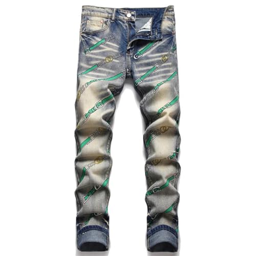 XOJSSLKX Jeans Herren Hose Jeanshose Jeanshose Herrenhose 30 Blau von XOJSSLKX