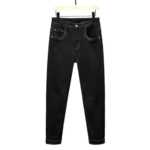 XOJSSLKX Jeans Herren Hose Jeanshose Schwarze Jeans Herren Gerade Hose 33 Schwarz von XOJSSLKX