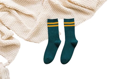 XOJSSLKX Kniestrümpfe Damen Farben Socken Muster Lange Strümpfe Socks Damen Lockere Lange Socken Eur34-39 Mogreen von XOJSSLKX