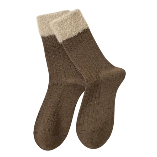 XOJSSLKX Kniestrümpfe Damen Farben Socken Muster Lange Strümpfe Socks Damen Socken Einheitsgröße Kaffee von XOJSSLKX