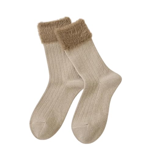 XOJSSLKX Kniestrümpfe Damen Farben Socken Muster Lange Strümpfe Socks Damen Socken Einheitsgröße Khaki von XOJSSLKX