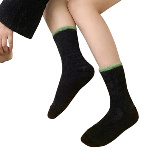 XOJSSLKX Kniestrümpfe Damen Farben Socken Muster Lange Strümpfe Socks Damen Socken Einheitsgröße Schwarz von XOJSSLKX