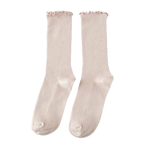 XOJSSLKX Kniestrümpfe Damen Farben Socken Muster Lange Strümpfe Socks Damen Socken Eur34-39 Khaki von XOJSSLKX