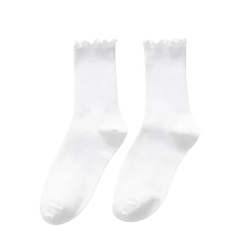 XOJSSLKX Kniestrümpfe Damen Farben Socken Muster Lange Strümpfe Socks Damen Socken OneSize Weiß von XOJSSLKX