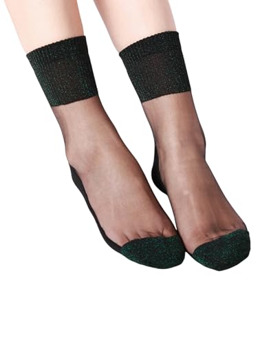 XOJSSLKX Kniestrümpfe Damen Farben Socken Muster Lange Strümpfe Socks Damensocken OneSize Grün von XOJSSLKX