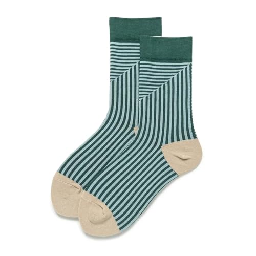 XOJSSLKX Kniestrümpfe Damen Farben Socken Muster Lange Strümpfe Socks Lässige Damensocken Eur34-39 Grün von XOJSSLKX