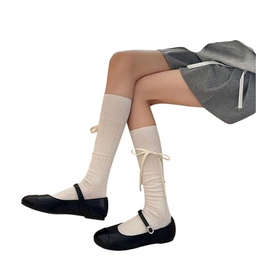 XOJSSLKX Kniestrümpfe Damen Farben Socken Muster Lange Strümpfe Socks Lange Socken Für Damen Eur34-39 Weiß von XOJSSLKX