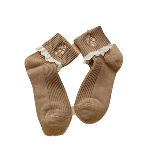 XOJSSLKX Kniestrümpfe Damen Farben Socken Muster Lange Strümpfe Socks Socken Damen Eur34-39 Khaki von XOJSSLKX