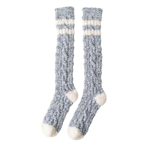 XOJSSLKX Kniestrümpfe Damen Farben Socken Muster Lange Strümpfe Socks Strümpfe Für Damen OneSize Blau von XOJSSLKX