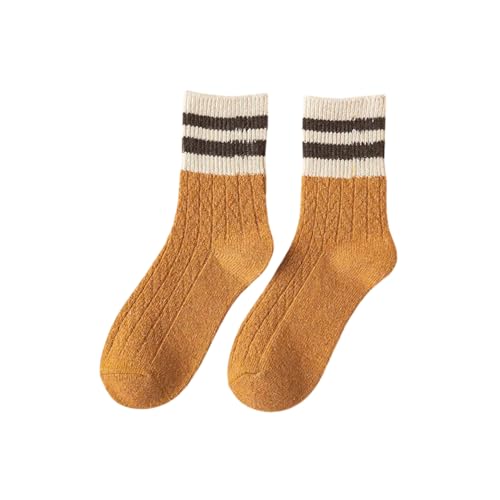 XOJSSLKX Kniestrümpfe Damen Farben Socken Muster Lange Strümpfe Socks Warme Damensocken Eur34-39 Orange von XOJSSLKX