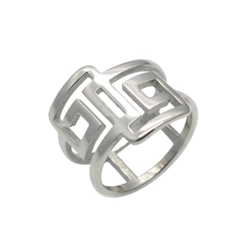 XOJSSLKX Ring Ringe Damen Bijouterie Herren Geometrischer Ring Für Frauen 8 Silber von XOJSSLKX