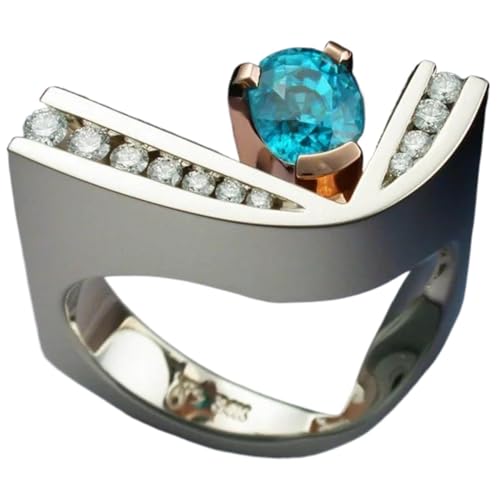 XOJSSLKX Ring Ringe Damen Bijouterie Herren Ringe Für Damen 6 Blau von XOJSSLKX