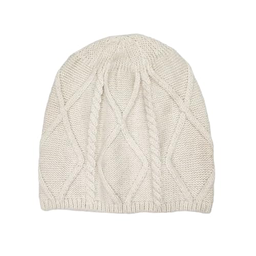 XOJSSLKX Strickmützen Hüte Mützen Caps Beanie Mütze Beanie Damen Herren Mütze Strick OneSize Weiss von XOJSSLKX