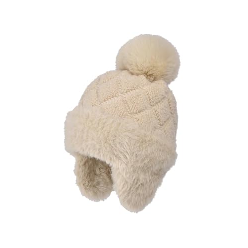 XOJSSLKX Strickmützen Hüte Mützen Caps Beanie Mütze Beanie Damen Strickmütze 55-60Cm Beige von XOJSSLKX