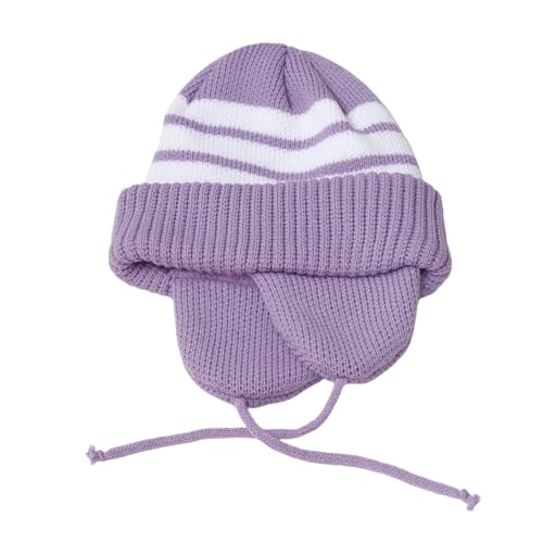 XOJSSLKX Strickmützen Hüte Mützen Caps Beanie Mütze Beanie Damen Strickmütze 56-58Cm Lilaa von XOJSSLKX