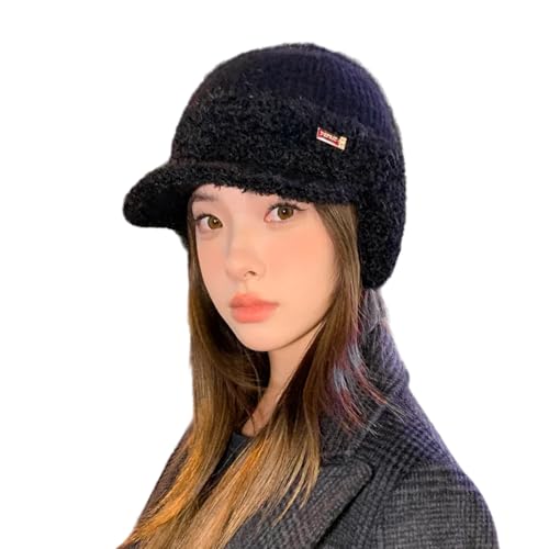 XOJSSLKX Strickmützen Hüte Mützen Caps Beanie Mütze Beanie Damen Strickmütze 58 Mm1146Schwarz von XOJSSLKX