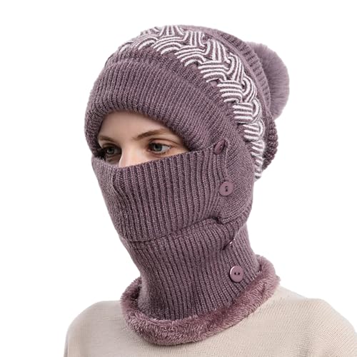 XOJSSLKX Strickmützen Hüte Mützen Caps Beanie Mütze Beanie Damen Strickmütze 9887-Violett von XOJSSLKX