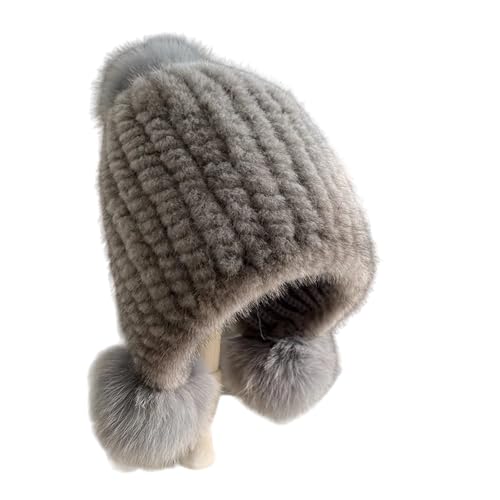 XOJSSLKX Strickmützen Hüte Mützen Caps Beanie Mütze Beanie Damen Strickmütze Goodelastic Grau1 von XOJSSLKX