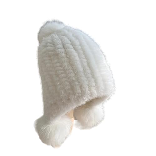 XOJSSLKX Strickmützen Hüte Mützen Caps Beanie Mütze Beanie Damen Strickmütze Goodelastic Weiß von XOJSSLKX