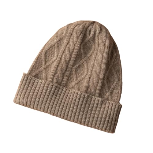 XOJSSLKX Strickmützen Hüte Mützen Caps Beanie Mütze Beanie Damen Strickmütze OneSize Camel von XOJSSLKX