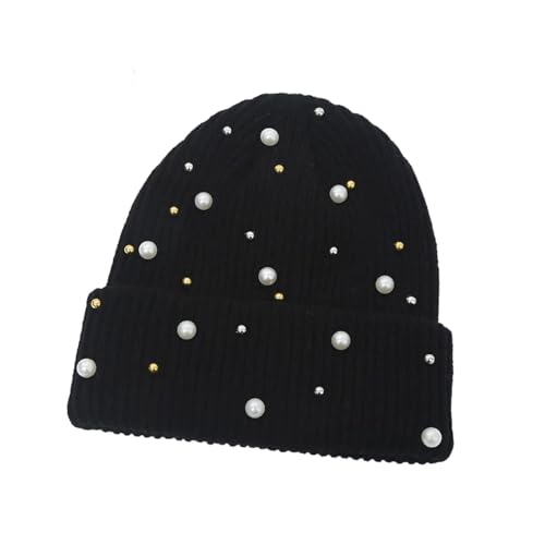 XOJSSLKX Strickmützen Hüte Mützen Caps Beanie Mütze Beanie Damen Strickmütze OneSize Schwarz von XOJSSLKX