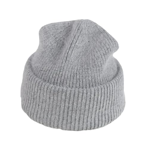 XOJSSLKX Strickmützen Hüte Mützen Caps Beanie Mütze Beanie Damen Strickmütze OneSize Sz-Grau von XOJSSLKX