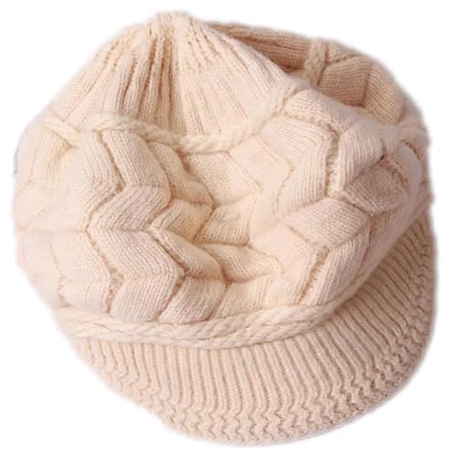 XOJSSLKX Strickmützen Hüte Mützen Caps Beanie Mütze Beanie Damen Strickmützen Beige von XOJSSLKX