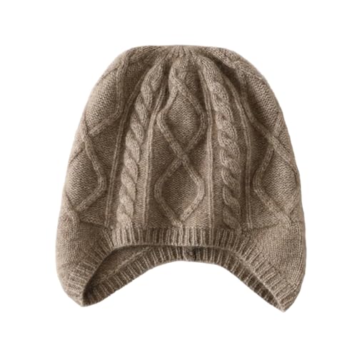 XOJSSLKX Strickmützen Hüte Mützen Caps Beanie Mütze Beanie Damen Strickmützen OneSize Camel von XOJSSLKX