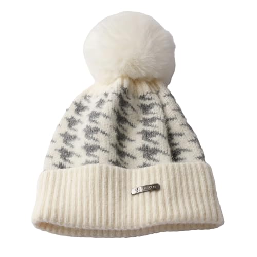 XOJSSLKX Strickmützen Hüte Mützen Caps Beanie Mütze Beanie Herrenmütze Strickmütze Damen 56-58Cm Beige von XOJSSLKX