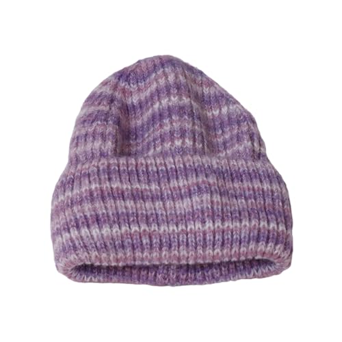 XOJSSLKX Strickmützen Hüte Mützen Caps Beanie Mütze Beanie Herrenmütze Strickmütze Damen 56-58Cm Violett von XOJSSLKX