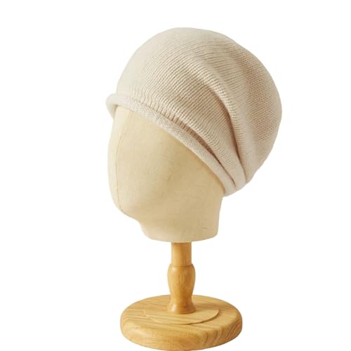 XOJSSLKX Strickmützen Hüte Mützen Caps Beanie Mütze Beanie Mütze Damen Strick Beige von XOJSSLKX