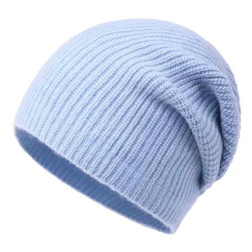 XOJSSLKX Strickmützen Hüte Mützen Caps Beanie Mütze Beanie Mütze Damen Strick Blau von XOJSSLKX